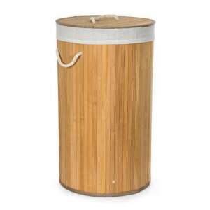 G21 55 literes bambusz szennyeskosár fedéllel és kötél fogantyúkkal - G21
