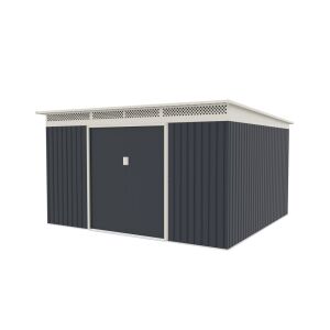 G21 GRAH 1132 fém kerti tároló, antracit szín, elölnézet - Kert