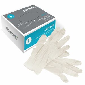 Domotti Eldobható Vinyl Kesztyű L-es méret, 60 darabos doboz, latexmentes - Takarító Eszközök