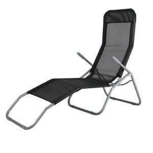 Antracit színű kerti nyugágy, összecsukható kivitel kültéri pihenéshez - Patio