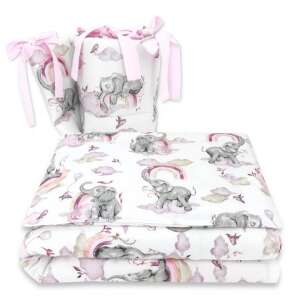 Baby Shop 3 részes ágynemű garnitúra - szivárványos elefánt rózsaszín 93942298 