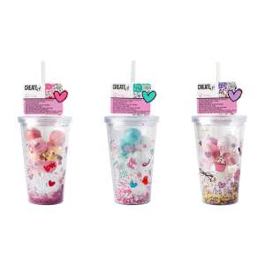 Create it! Bath bomb and soap set in a glass with a straw, 3 different designs - Create It!