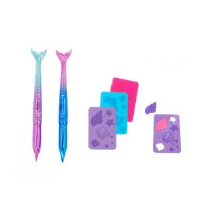 Create It! Set de pictură corporală Sirenă cu 2 pixuri și 3 șabloane - Create It!