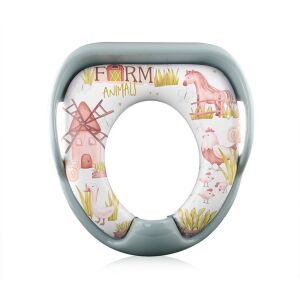 Felülnézet a Lorelli Farmos mintás párnázott WC szűkítőről - WC szűkítő