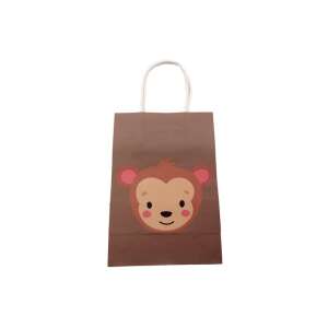 Кафява хартиена торбичка с дизайн на маймунско лице - Nonbrand Подаръчни торбички