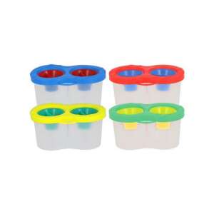 Spirit Duo 2-os ecsetmosó pohár szett, 4 db-os, kék, piros, sárga és zöld színben - Ecsettál