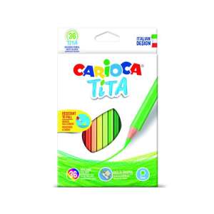 Carioca Tita 36 Farbstifte Set, Italienisches Design, Bruchfest, Einfach zu Spitzen - Farbstifte