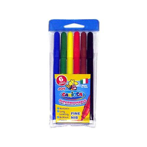 Carioca Joy Supermosható Vékony Hegyű Filctollak, 6 db-os csomag, vegyes színek