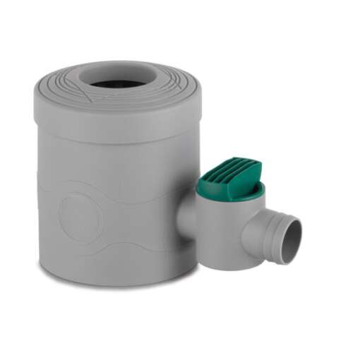 Sivý filter do žľabu s kohútikom, na zber dažďovej vody, 32 mm 3P konektor, plocha strechy 50 m²