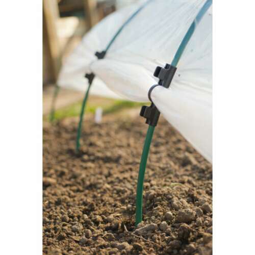 Greenhouse tunnel film fixing clips, 6 pack, 11mm diameter