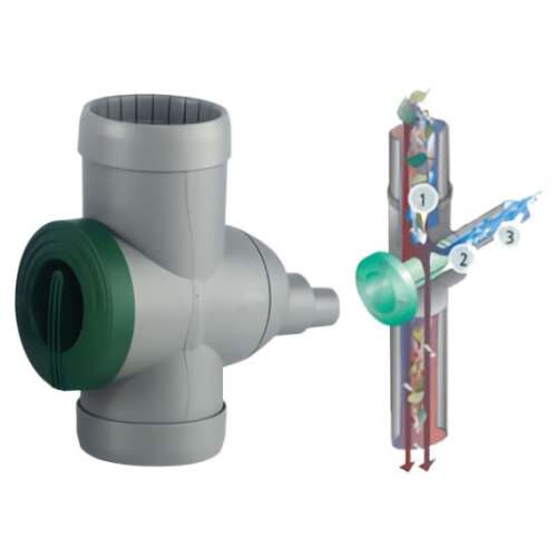 3P Inox Regenwasserumleiter mit Filter, grau, für Dachrinnen von 68-100 mm