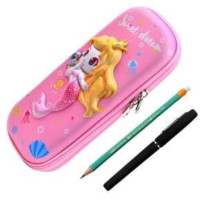 Моливник с молив и химикалка, ZEQAS, миещ се, бързо затваряне, розов/жълт 93977905 - Държач за химикалки