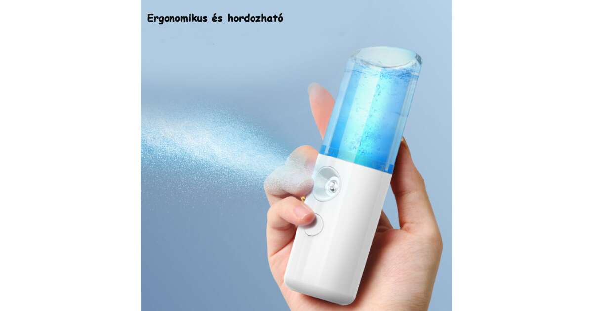 ZEQAS Facial Spray, USB Rechargeable, Disinfecting Device, Hydrates and Cares for Skin, Portable, for All Skin Types, 25 ml Capacity, White 93978415