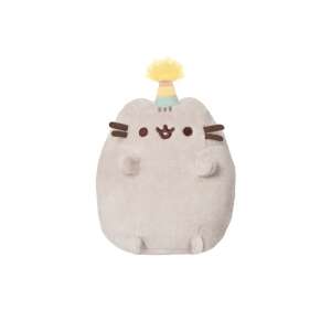 Pusheen plüss kabala születésnapi kalappal, 14 cm, szürke macska party kalappal - Pusheen