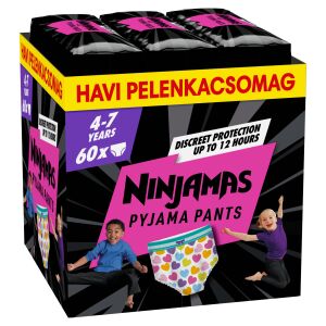 Pampers Ninjamas Pyjama Pants havi Pelenkacsomag 17-30kg XL 7 - Szívecske (60db) 144113718 - Baba & Tipegő