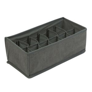 Praktikus Szövet Tárolódoboz, gray fabric storage box with 12 compartments - Bewello