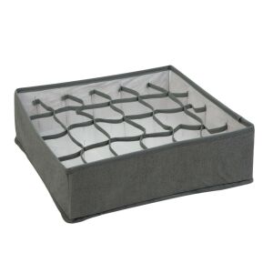 Praktikus Szövet Tárolódoboz gray fabric storage box with 24 compartments - Bewello
