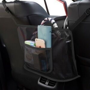 Black car seat back organizer with multiple pockets for storage - Car Organizer