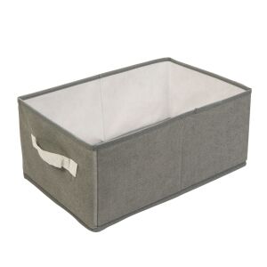 Praktikus Szövet Tárolódoboz, gray fabric storage box, 38.5x24x16.5 cm - Bewello