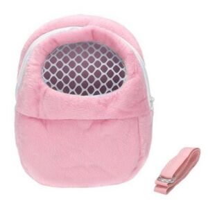 Pink Velvet Pet Carrier Bag for Small Animals, L size - Pet Carrier, Car Travel Box