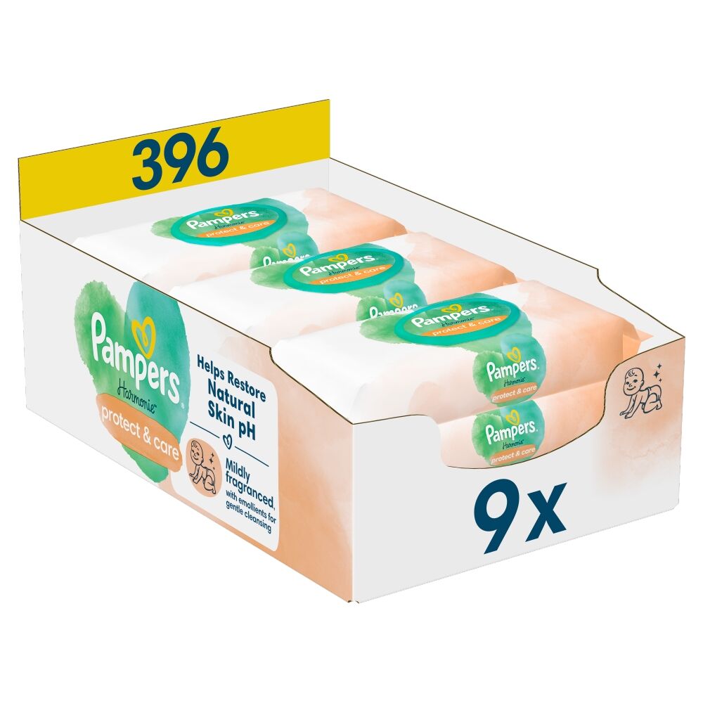 Pampers Harmonie Protect & Care nedves Törlőkendő 9x44db
