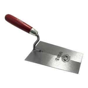 Stainless Steel Smoothing Trowel, Olejnik, Trapezoid, Narrow, 180 mm, Wooden Handle, Red