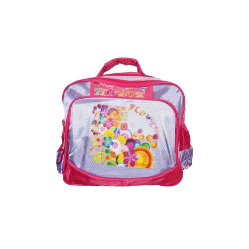 Rózsaszín óvodai hátizsák virágmintával