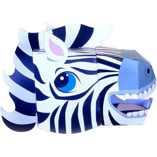 3D Zebra Maszk, Fiesta Crafts, papír kézműves, állatmaszk, gyerek jelmez