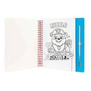 Paw Patrol Water Painting Book with Brush, featuring Rubble the Construction Pup - Paw Patrol