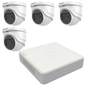 Hikvision CCTV system with 4 indoor cameras, 5MP resolution, 2.8mm lens, IR 30m, integrated audio, 4-channel TurboHD DVR - Hikvision