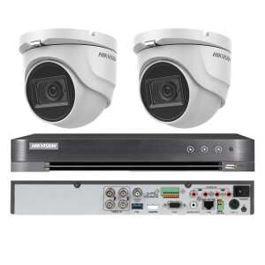 Hikvision 2-camera security system with 4-channel DVR, 8MP resolution, 2.8mm lens, 30m IR night vision - Hikvision Security Camera