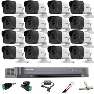 Hikvision 16-channel CCTV system with 16x 5MP Turbo HD IR cameras, DVR, cables and accessories - Hikvision Security Camera