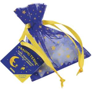 Moses glow-in-the-dark stars set, 20 pieces, blue and yellow star design, in a mesh bag - Phosphorescent wall decoration