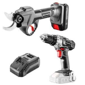 Graphite akkumulátoros elektromos kerti olló és fúró készlet 18V Li-ion akkumulátorral és töltővel - Kerti olló és kés