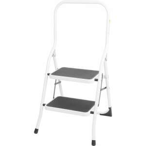 Strend Pro 2-step folding ladder, white, 150 kg capacity - Ladder and Step Stool