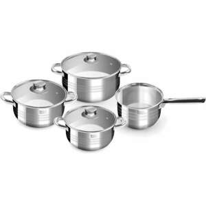 Perfect Home Diamond 7-piece stainless steel cookware set with lids - Perfect Home Crockery