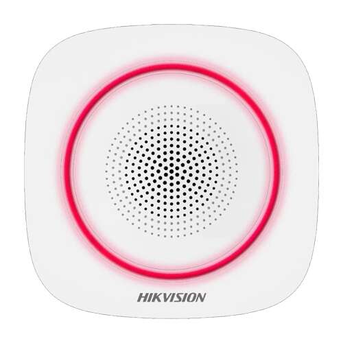 HIKVISION AX PRO vezeték nélküli beltéri sziréna, 868 MHz, fehér, piros LED jelzővel