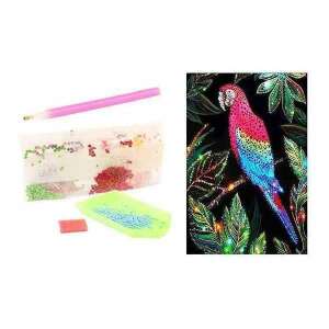 Diamond painting kit with parrot design, 15x10 cm, Toi-Toys - Diamond painting kit