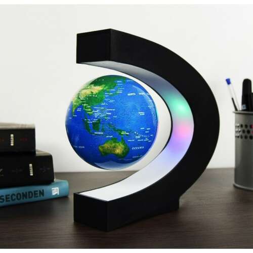 Sdx Market Floating Globe, Magnetic, C-Shaped, Black
