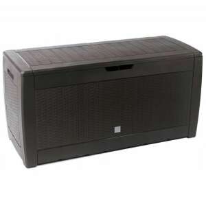 Dark brown rattan look garden storage box, 119x48x60 cm, RatoA - Garden Storage Box