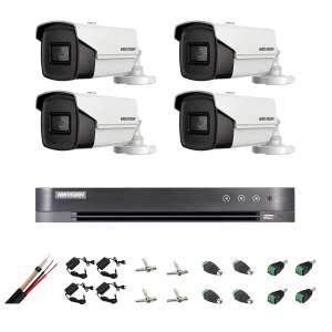 Hikvision 4 x 8MP 4K Cameras, 80 IR, Accessories Included, Live Internet