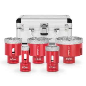 Професионален комплект диамантени корони за рязане Strend Pro, M14, 5 броя, 20-68 mm - Циркулярен трион и трион за отвори