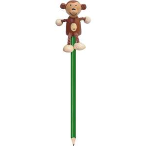 Green pencil with a monkey figure on top, Fiesta Crafts - Graphite Pencil