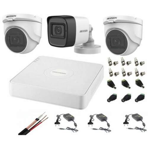 Hikvision 4 Channel Turbo HD DVR Security Camera System with 3 Cameras