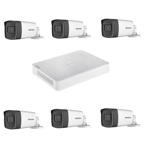 Hikvision 6 kamerás kültéri biztonsági rendszer 8 csatornás DVR-rel