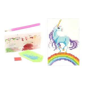 Toi-Toys TT47160Z Diamond Painting Kit, Unicorn on Rainbow, 15x10 cm - Diamond painting kit