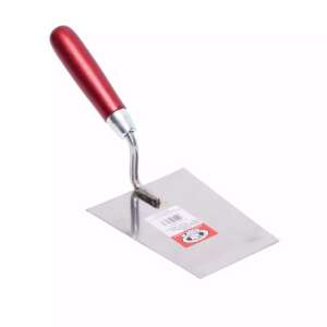Stainless Steel Trowel, Olejnik, Trapezoid, Wide, 180 mm, Classic Welding, Wooden Handle, Red