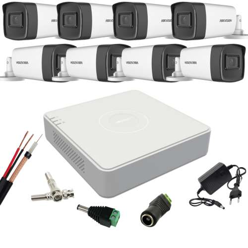 Hikvision - 8 Kamerás Megfigyelőrendszer - 2MP - Kültéri