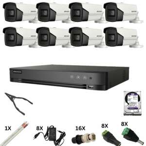 Hikvision 8MP 4 az 1-ben CCTV Biztonsági Kamera Rendszer 4 Golyós Kamerával, 4 Csatornás DVR, 1TB HDD, Tartozékok - Hikvision Biztonsági kamera