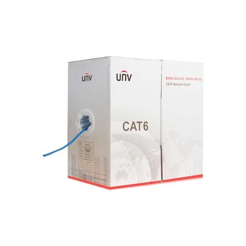 UNV CAT6 hálózati kábel, 305m, kék, AWG23, 0,57mm réz